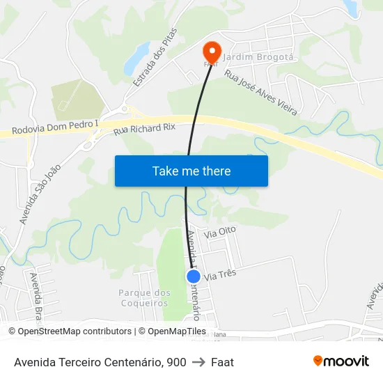 Avenida Terceiro Centenário, 900 to Faat map