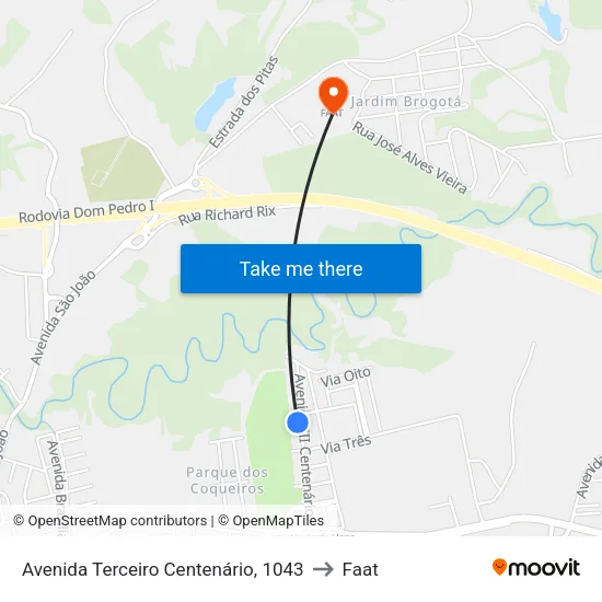 Avenida Terceiro Centenário, 1043 to Faat map