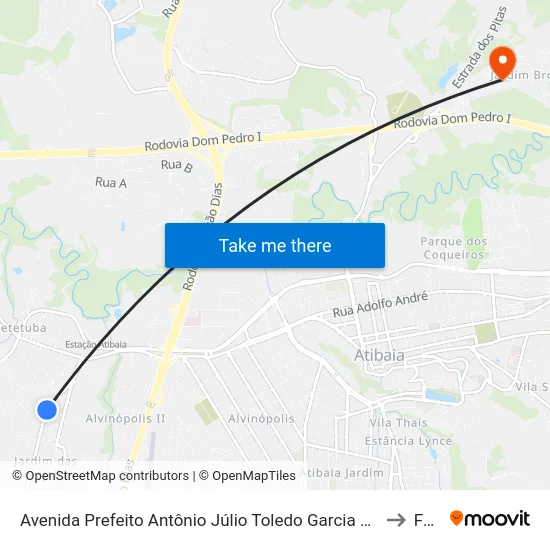 Avenida Prefeito Antônio Júlio Toledo Garcia Lopes, 555 to Faat map
