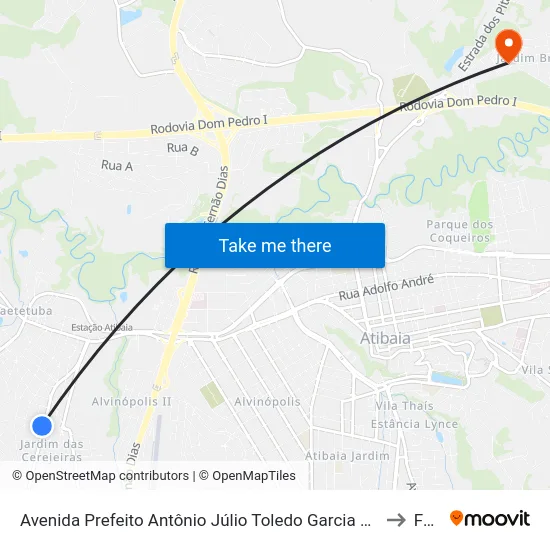 Avenida Prefeito Antônio Júlio Toledo Garcia Lopes, 842 to Faat map