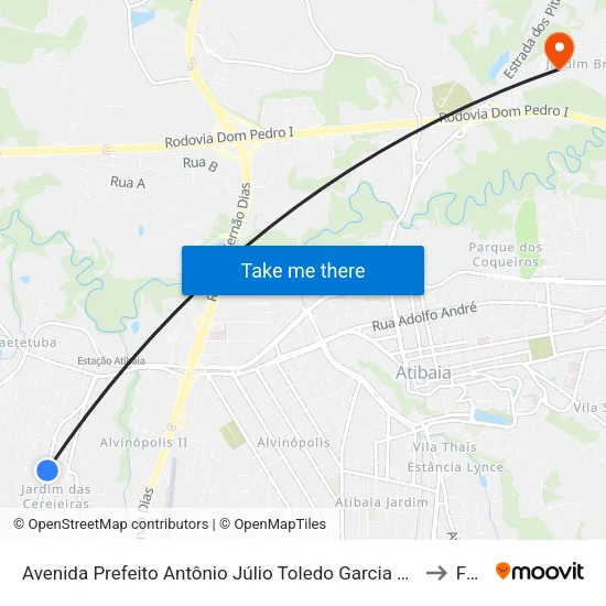 Avenida Prefeito Antônio Júlio Toledo Garcia Lopes, 819 to Faat map