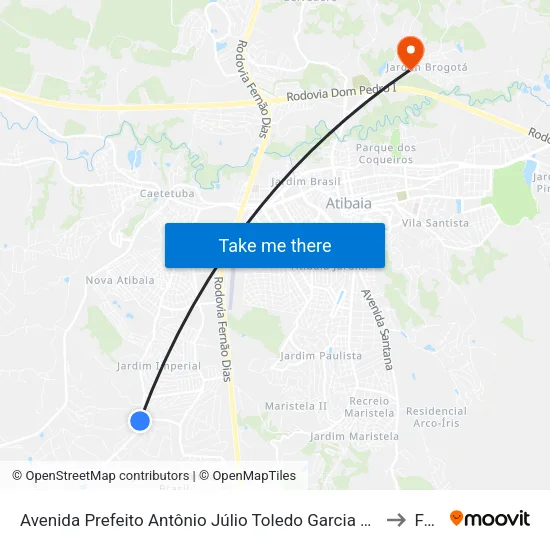 Avenida Prefeito Antônio Júlio Toledo Garcia Lopes, 4065 to Faat map