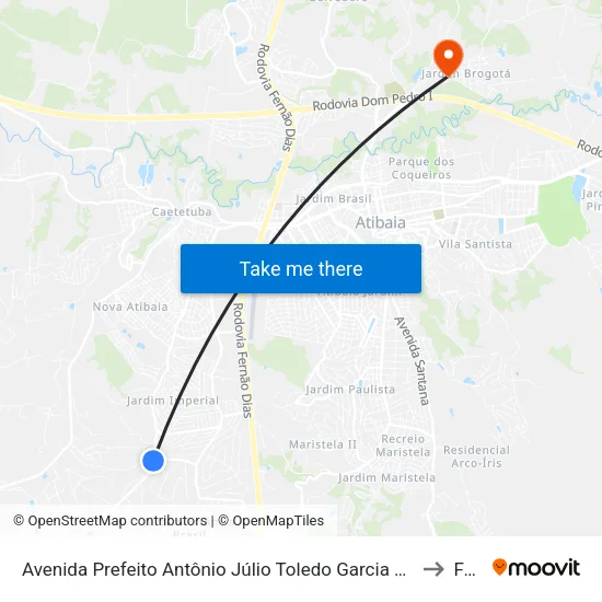 Avenida Prefeito Antônio Júlio Toledo Garcia Lopes, 4065 to Faat map