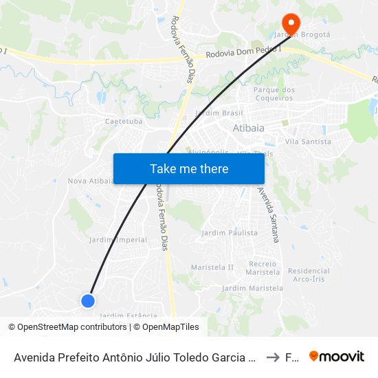 Avenida Prefeito Antônio Júlio Toledo Garcia Lopes, 4895 to Faat map