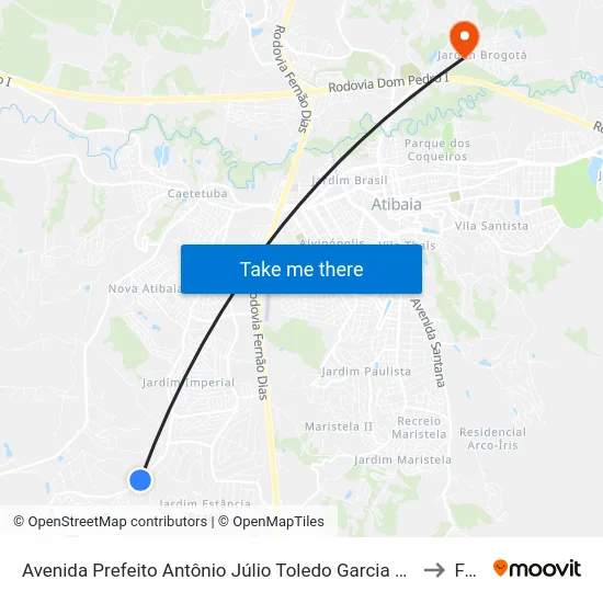 Avenida Prefeito Antônio Júlio Toledo Garcia Lopes, 4895 to Faat map