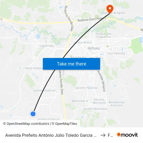 Avenida Prefeito Antônio Júlio Toledo Garcia Lopes, 4896 to Faat map