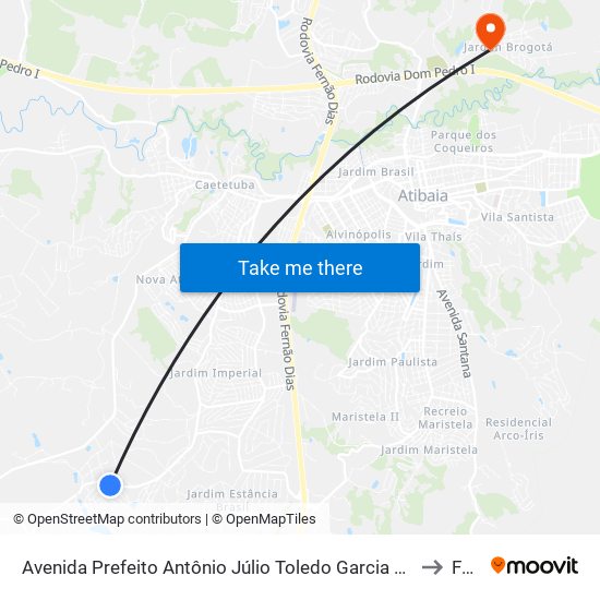 Avenida Prefeito Antônio Júlio Toledo Garcia Lopes, 781 to Faat map