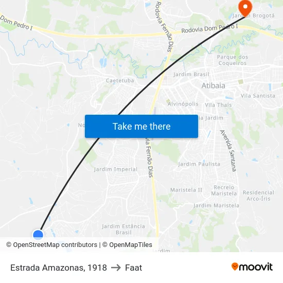 Estrada Amazonas, 1918 to Faat map