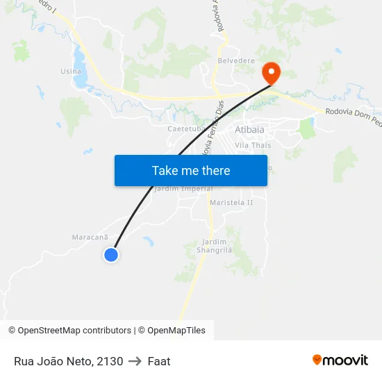 Rua João Neto, 2130 to Faat map