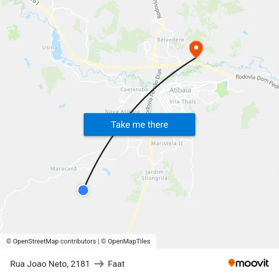 Rua Joao Neto, 2181 to Faat map