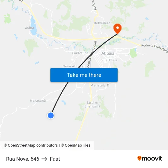 Rua Nove, 646 to Faat map