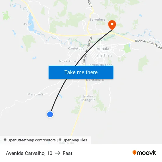 Avenida Carvalho, 10 to Faat map