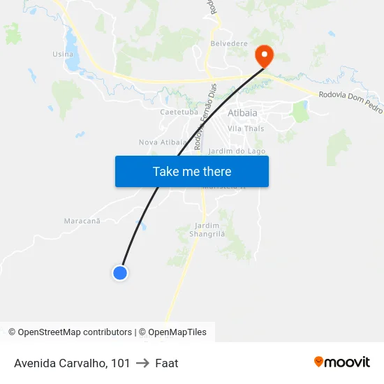Avenida Carvalho, 101 to Faat map