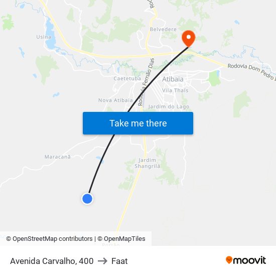 Avenida Carvalho, 400 to Faat map