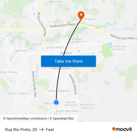 Rua Rio Preto, 30 to Faat map