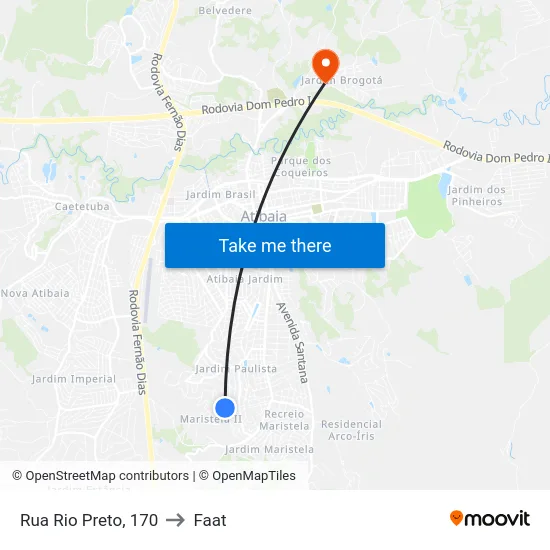 Rua Rio Preto, 170 to Faat map
