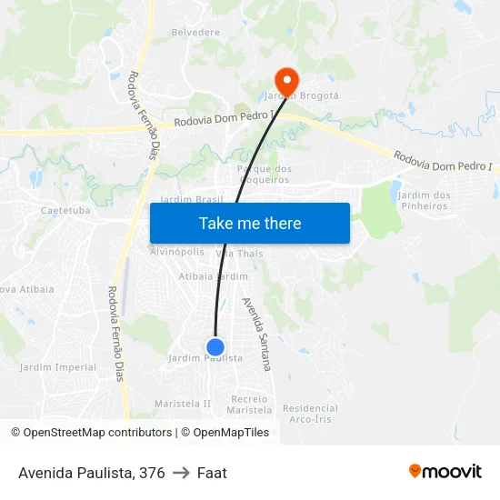 Avenida Paulista, 376 to Faat map