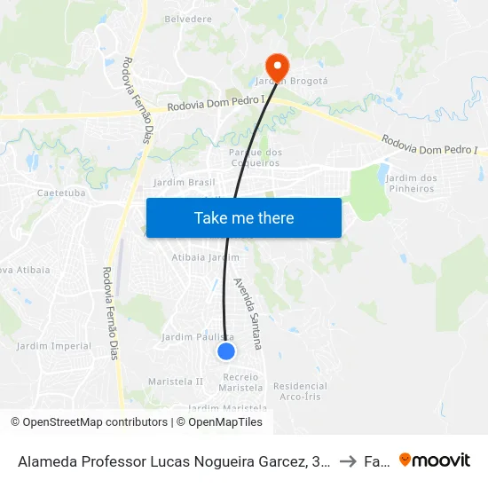 Alameda Professor Lucas Nogueira Garcez, 3930 to Faat map