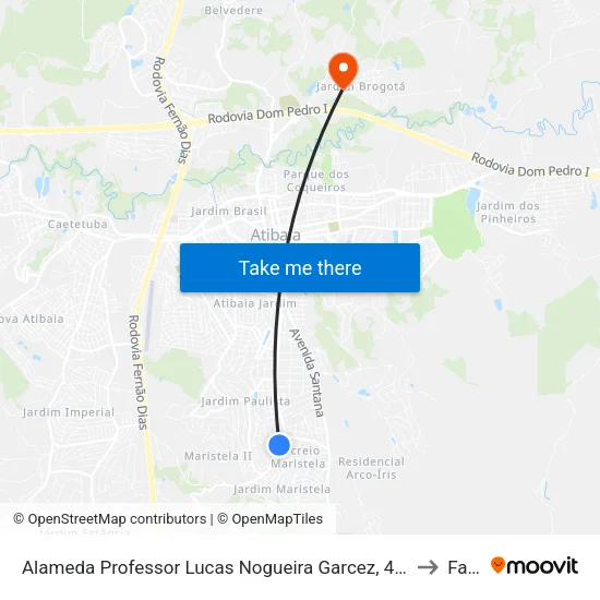 Alameda Professor Lucas Nogueira Garcez, 4562 to Faat map