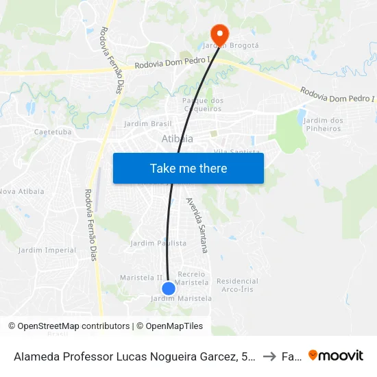 Alameda Professor Lucas Nogueira Garcez, 5090c to Faat map