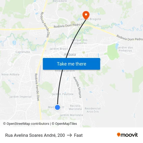 Rua Avelina Soares André, 200 to Faat map