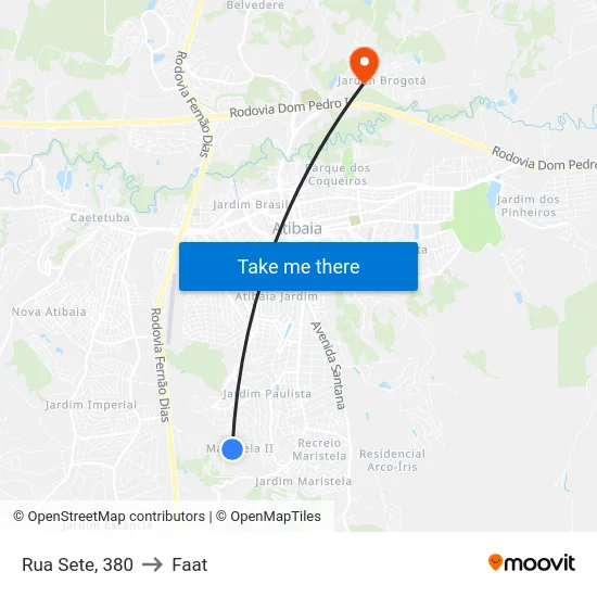 Rua Sete, 380 to Faat map