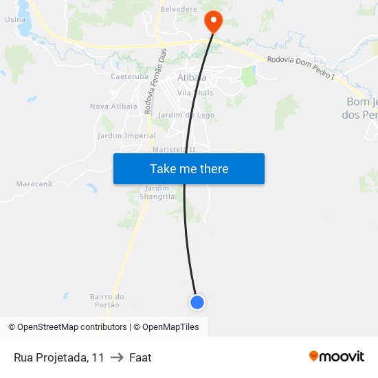 Rua Projetada, 11 to Faat map