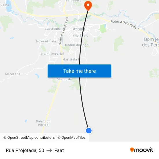 Rua Projetada, 50 to Faat map