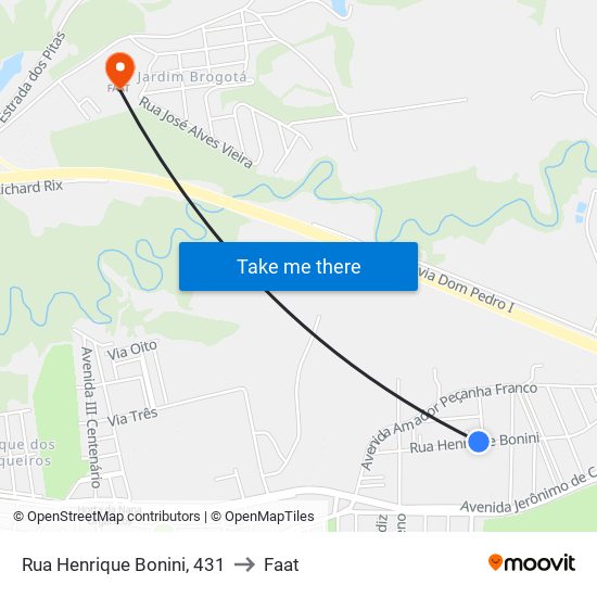 Rua Henrique Bonini, 431 to Faat map