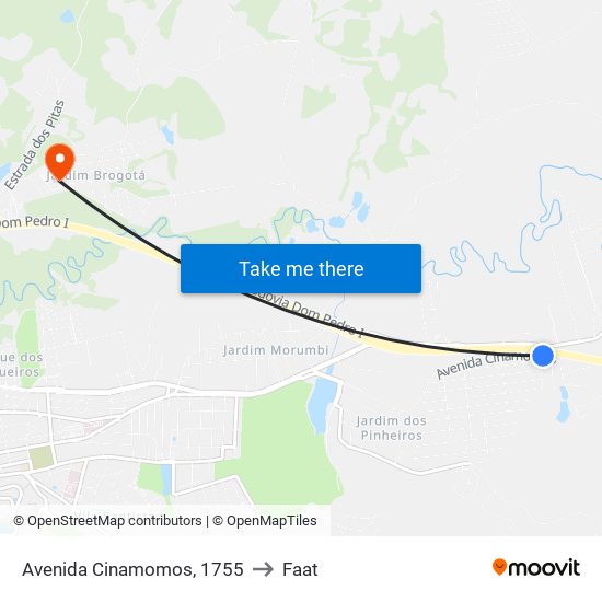 Avenida Cinamomos, 1755 to Faat map