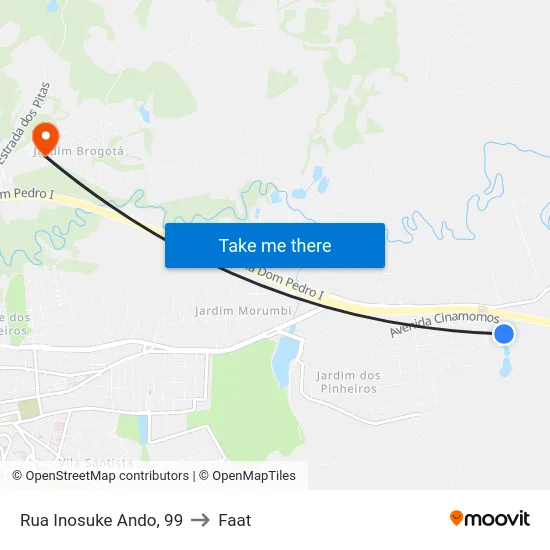Rua Inosuke Ando, 99 to Faat map