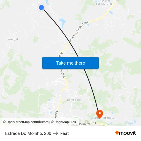 Estrada Do Moinho, 200 to Faat map