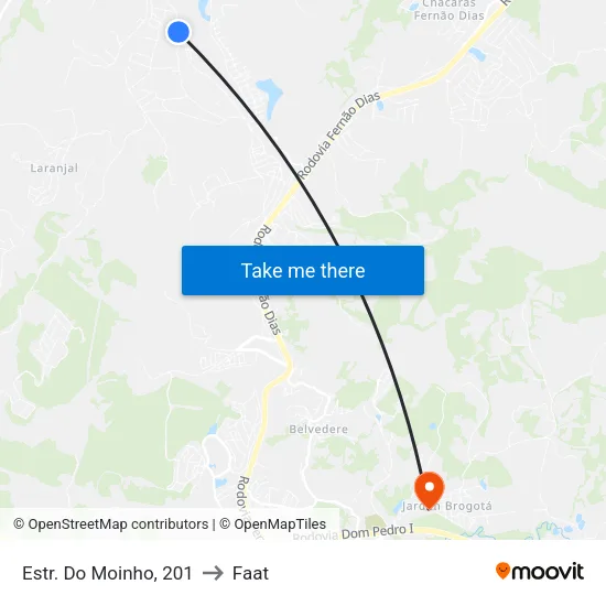 Estr. Do Moinho, 201 to Faat map