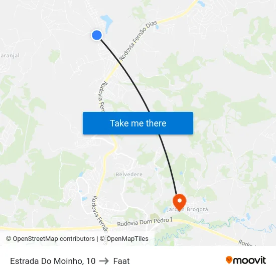 Estrada Do Moinho, 10 to Faat map