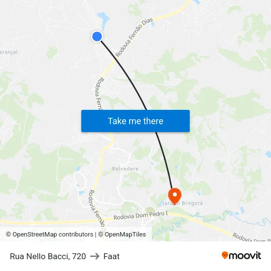 Rua Nello Bacci, 720 to Faat map