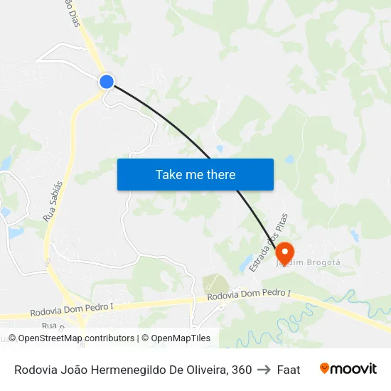 Rodovia João Hermenegildo De Oliveira, 360 to Faat map
