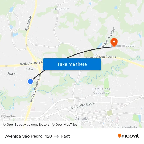 Avenida São Pedro, 420 to Faat map