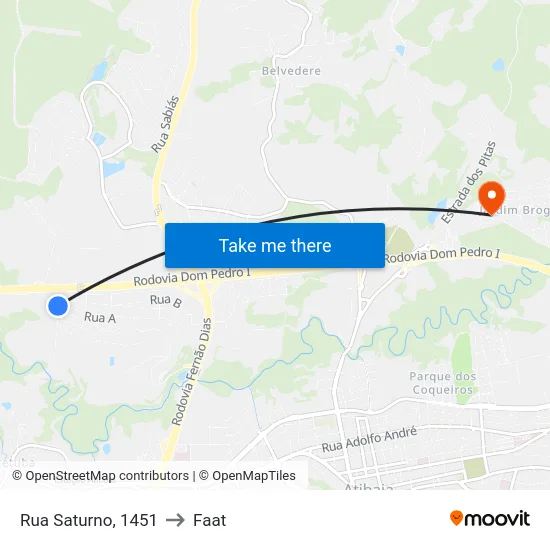 Rua Saturno, 1451 to Faat map
