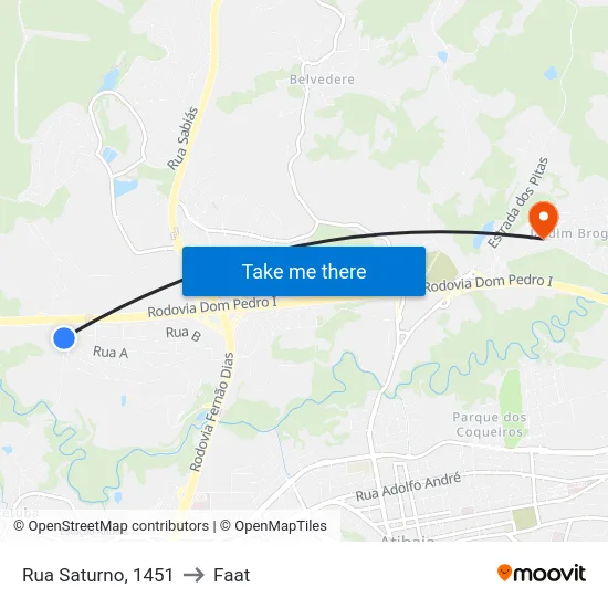 Rua Saturno, 1451 to Faat map