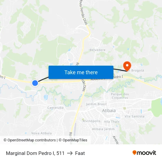 Marginal Dom Pedro I, 511 to Faat map