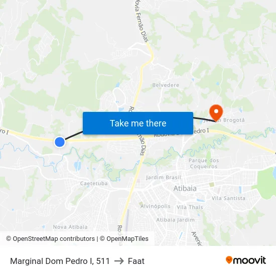 Marginal Dom Pedro I, 511 to Faat map