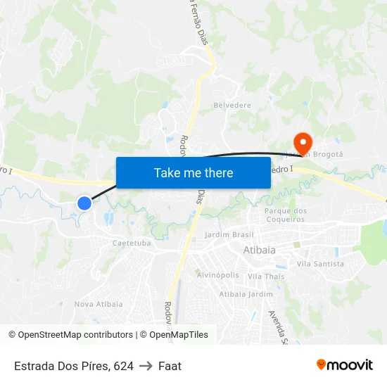 Estrada Dos Píres, 624 to Faat map