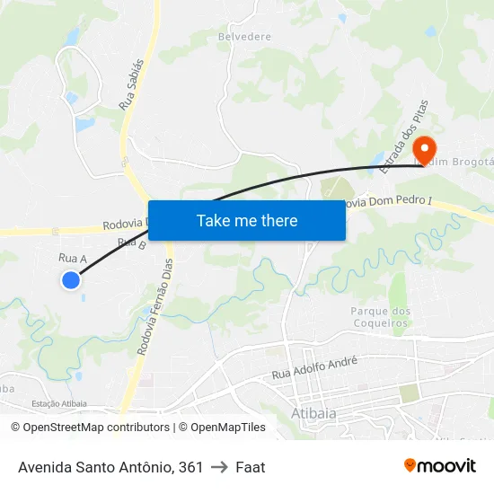 Avenida Santo Antônio, 361 to Faat map