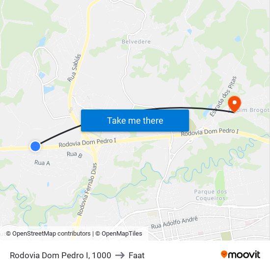 Rodovia Dom Pedro I, 1000 to Faat map