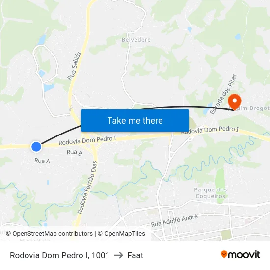 Rodovia Dom Pedro I, 1001 to Faat map
