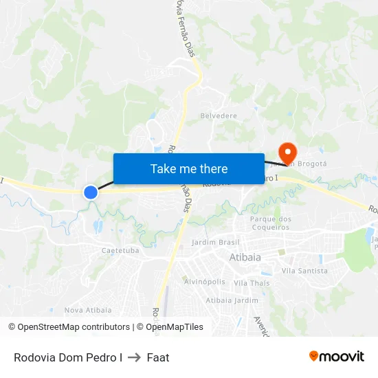 Rodovia Dom Pedro I to Faat map