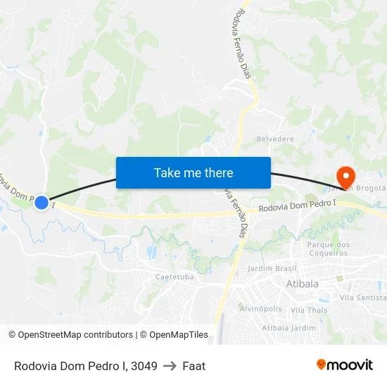 Rodovia Dom Pedro I, 3049 to Faat map