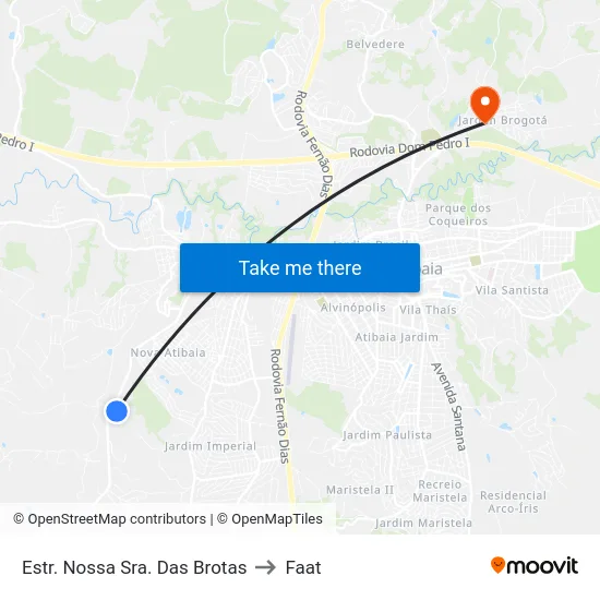 Estr. Nossa Sra. Das Brotas to Faat map
