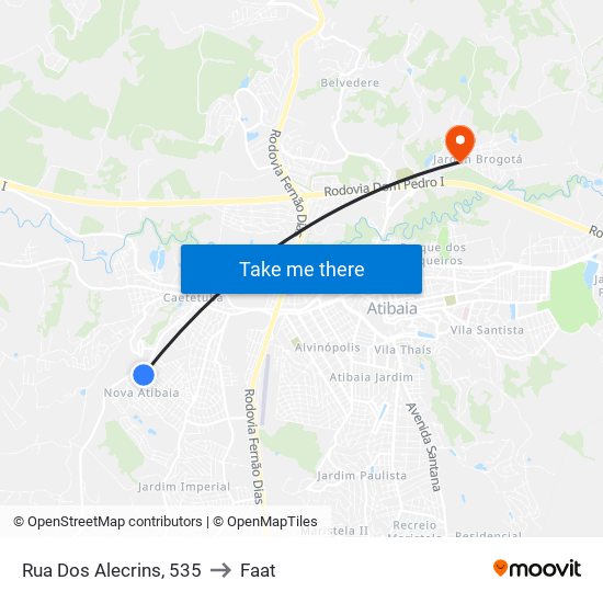 Rua Dos Alecrins, 535 to Faat map