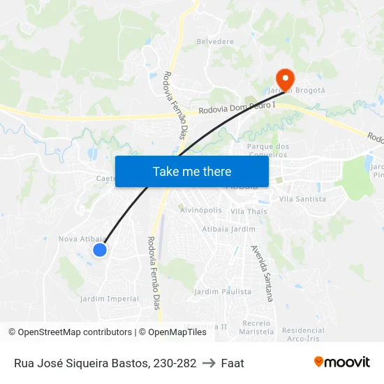 Rua José Siqueira Bastos, 230-282 to Faat map